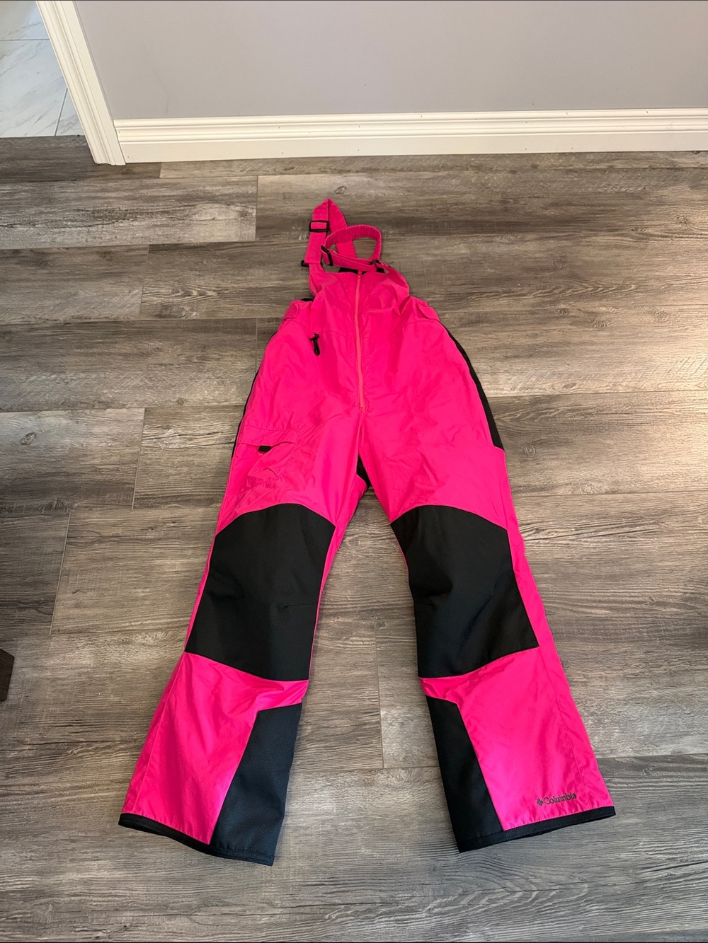 Columbia Hot Pink & Black Ski Bib Pants